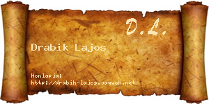 Drabik Lajos névjegykártya